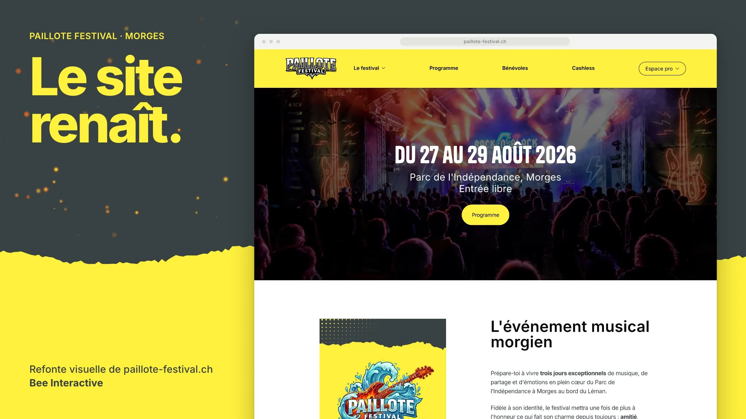 Le nouveau site du Paillote Festival, « Le site renaît »