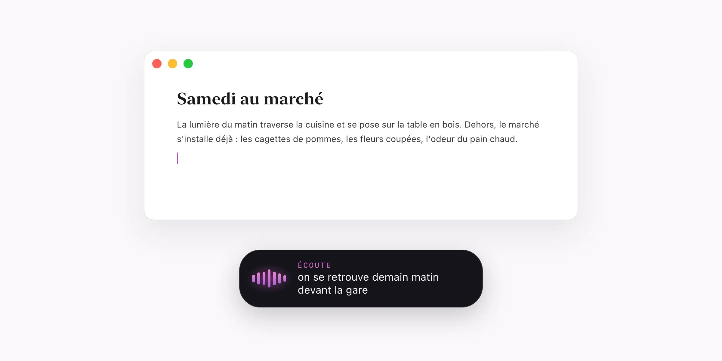 Murmure pendant une dictée