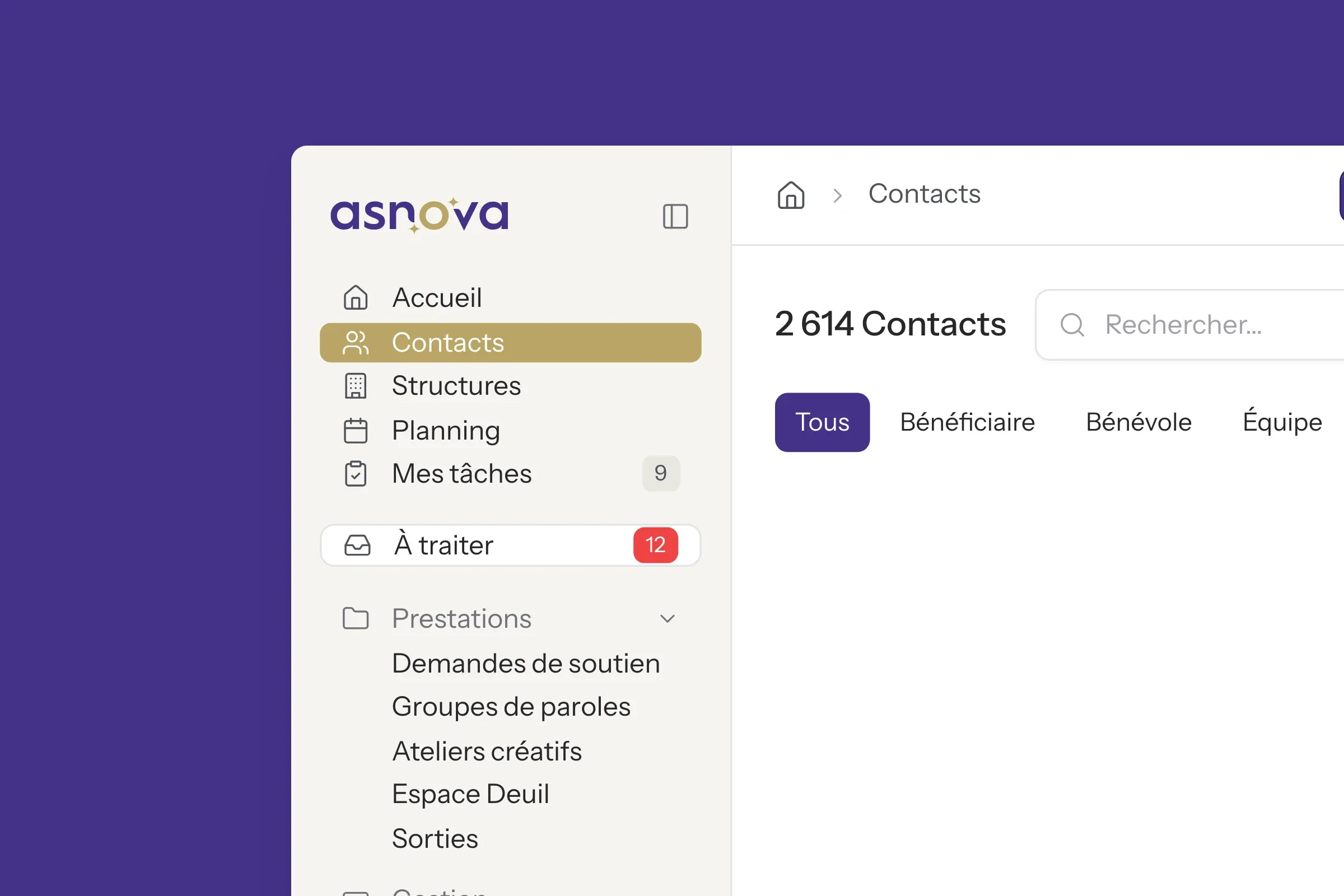 La navigation du CRM