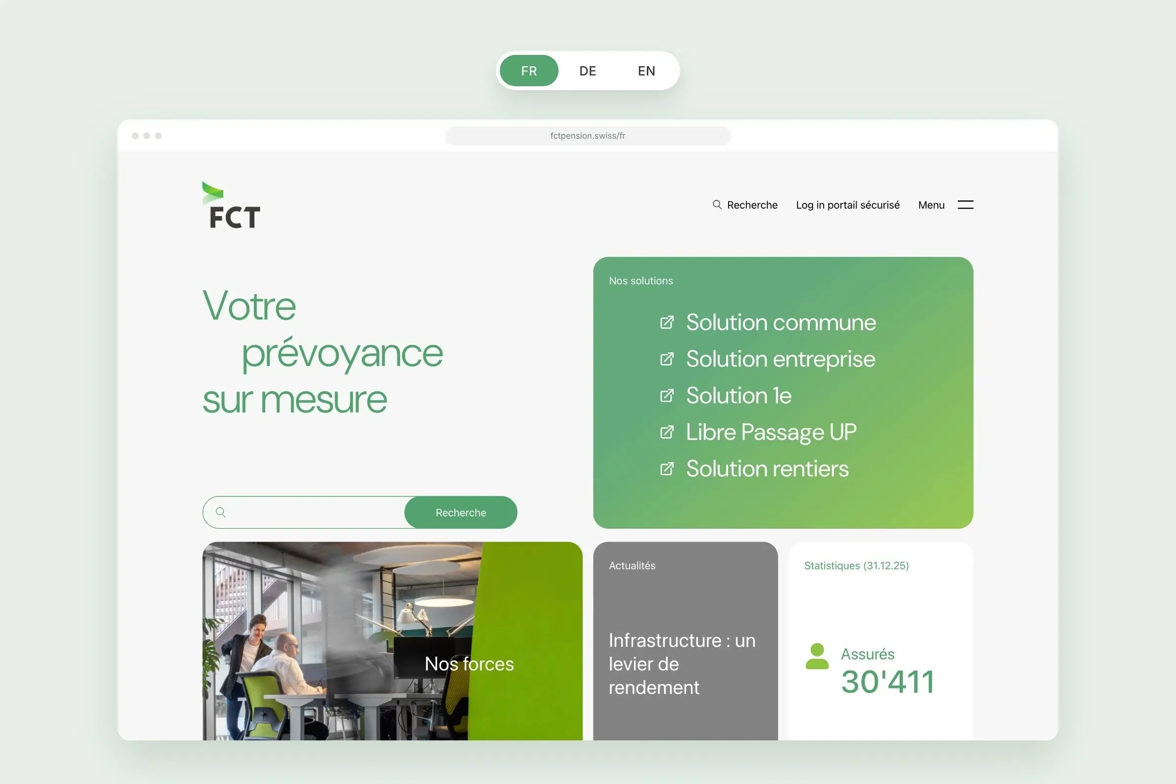 Le site en français, en allemand et en anglais