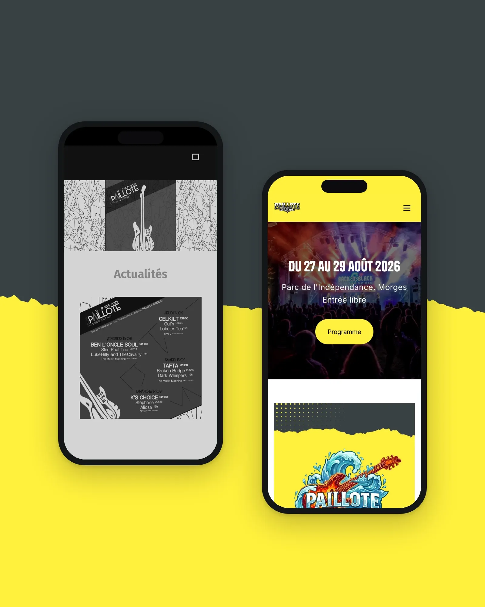 L'ancien et le nouveau site sur mobile