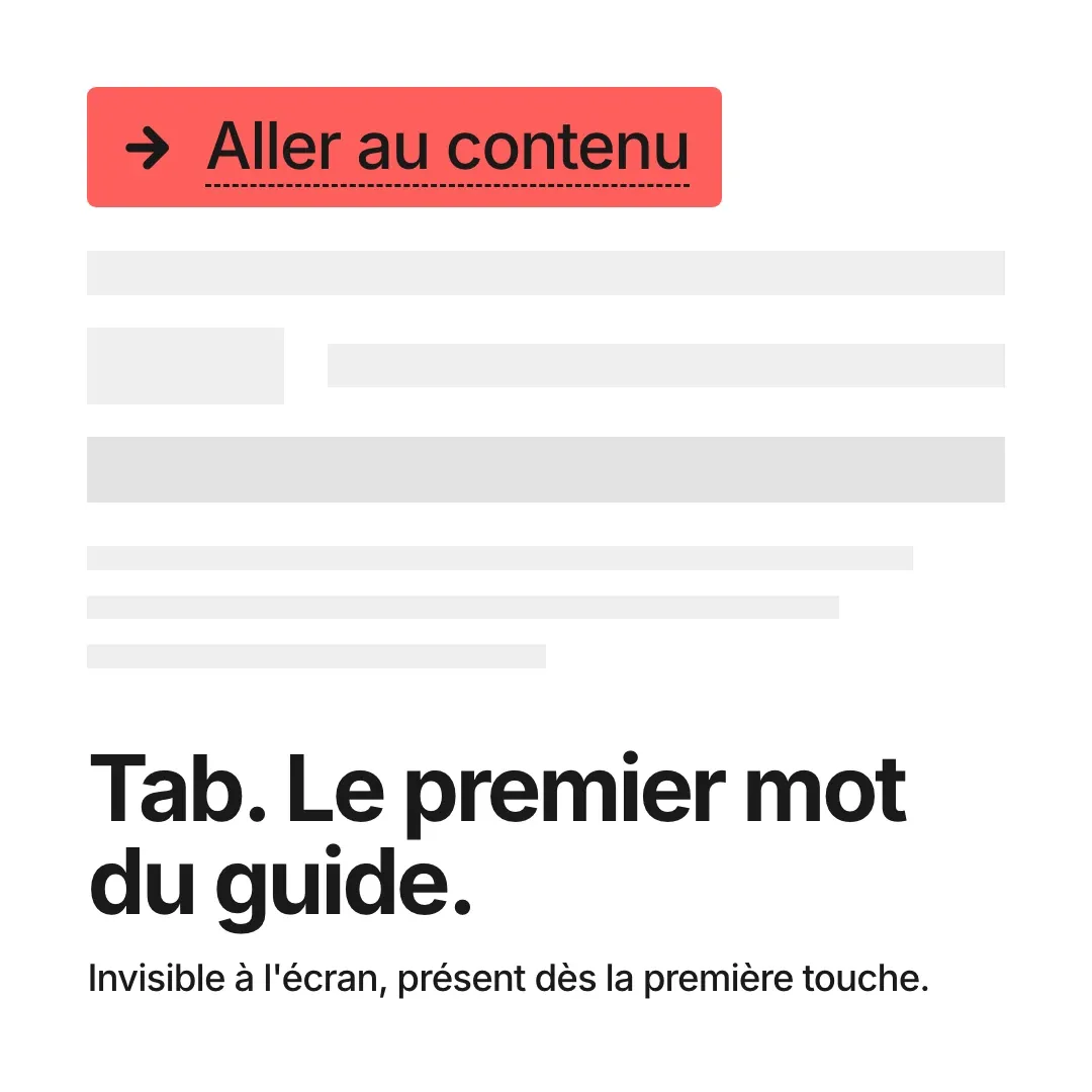Le lien « Aller au contenu »