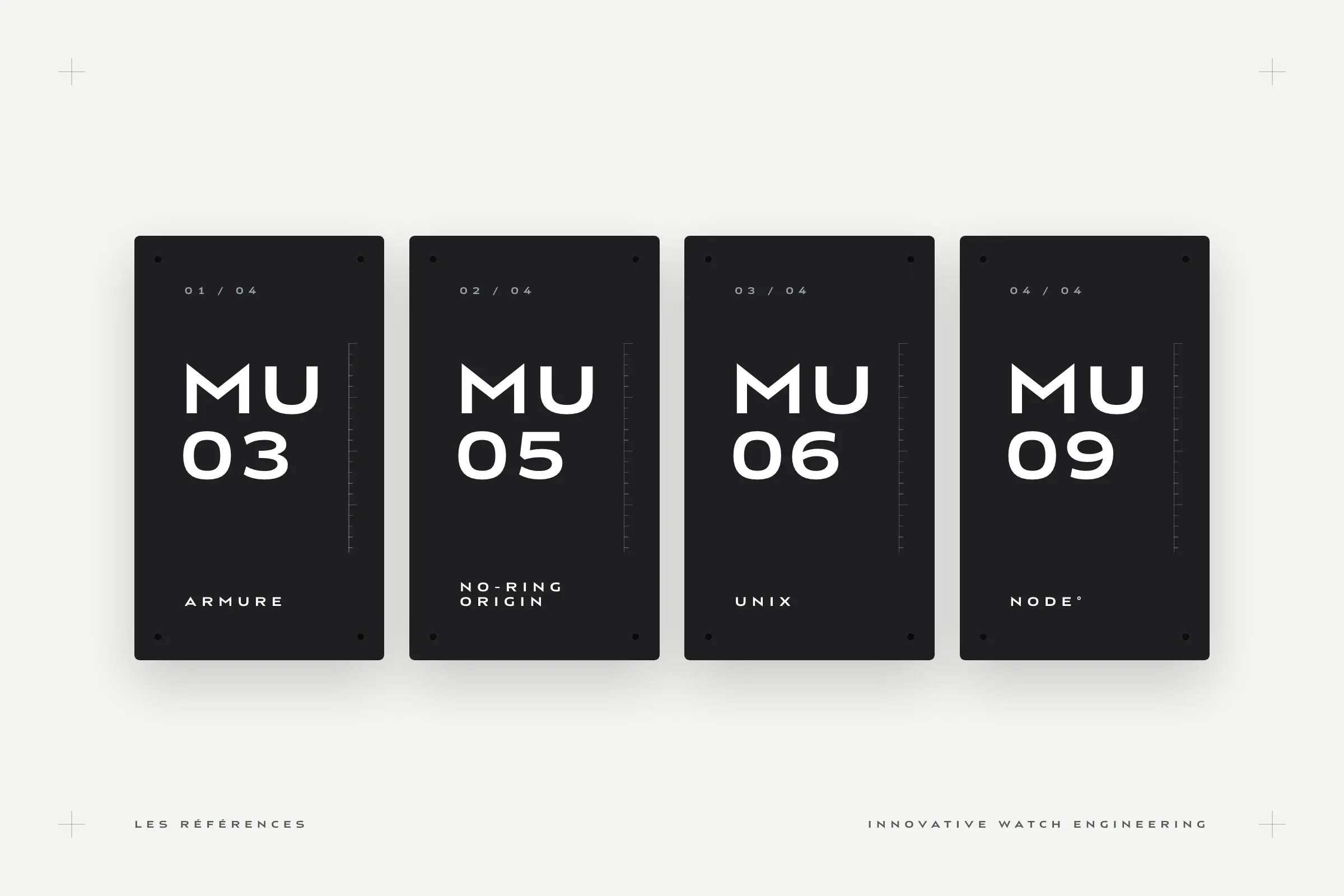 Les références : MU03, MU05, MU06 et MU09