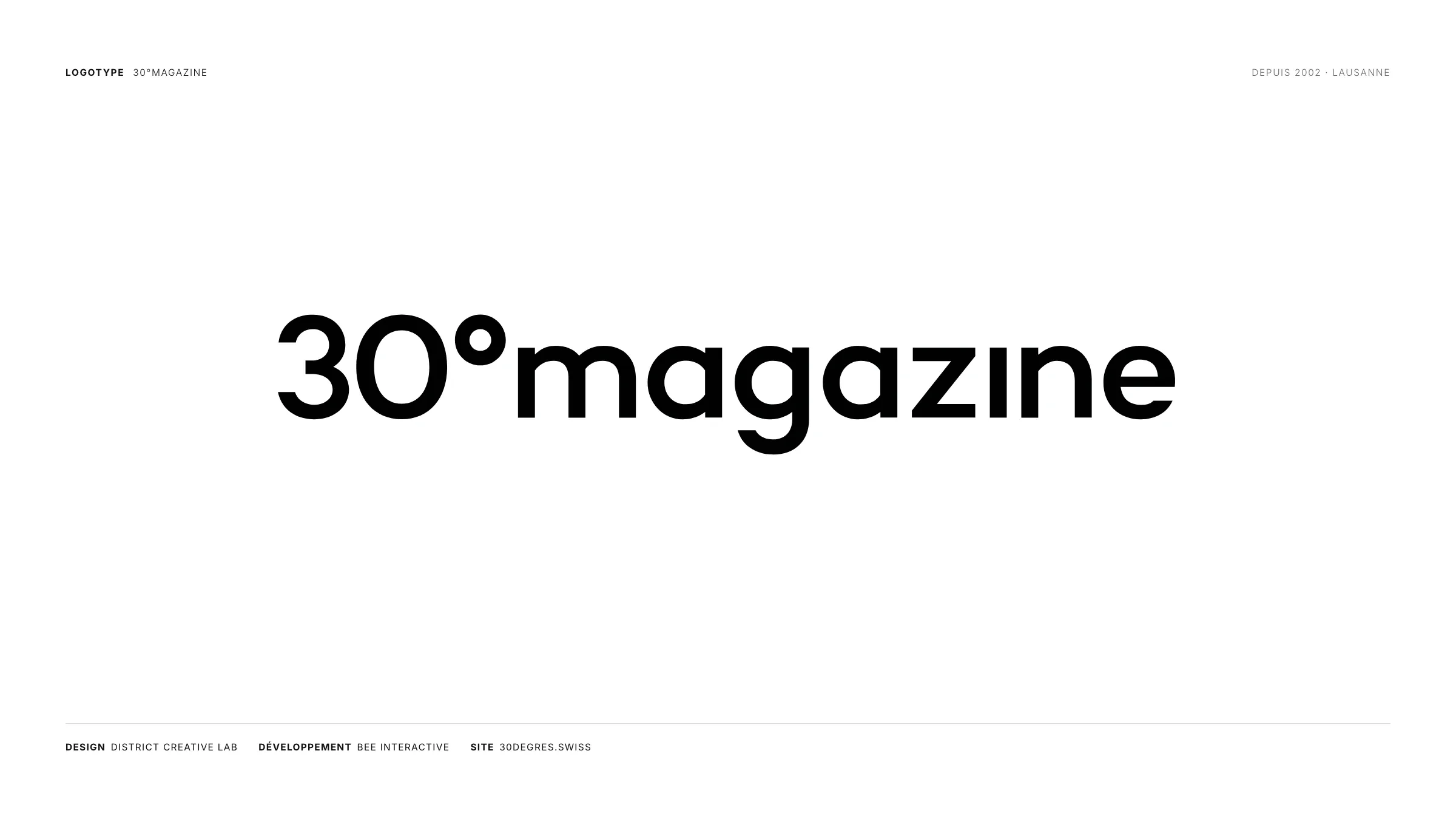 Le logotype 30° Magazine