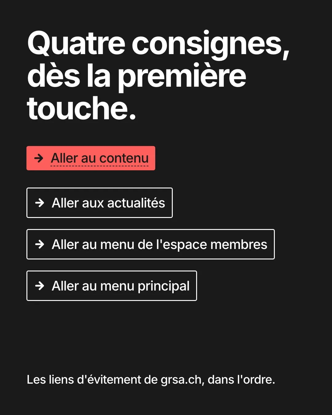 Les quatre liens d'évitement