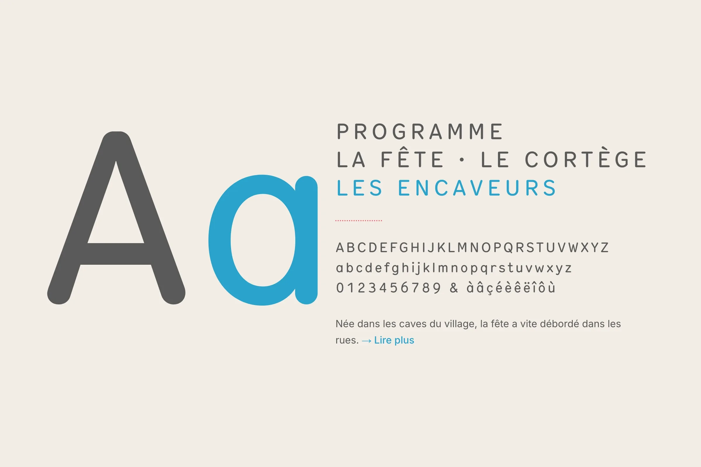 La typographie et les rubriques du site