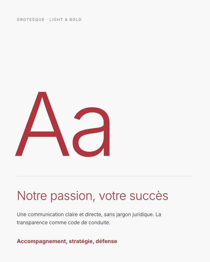 La typographie, une grotesque en light et en bold