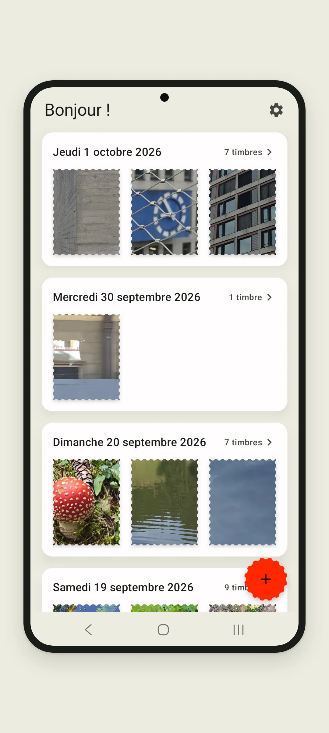 L’accueil, une carte par journée