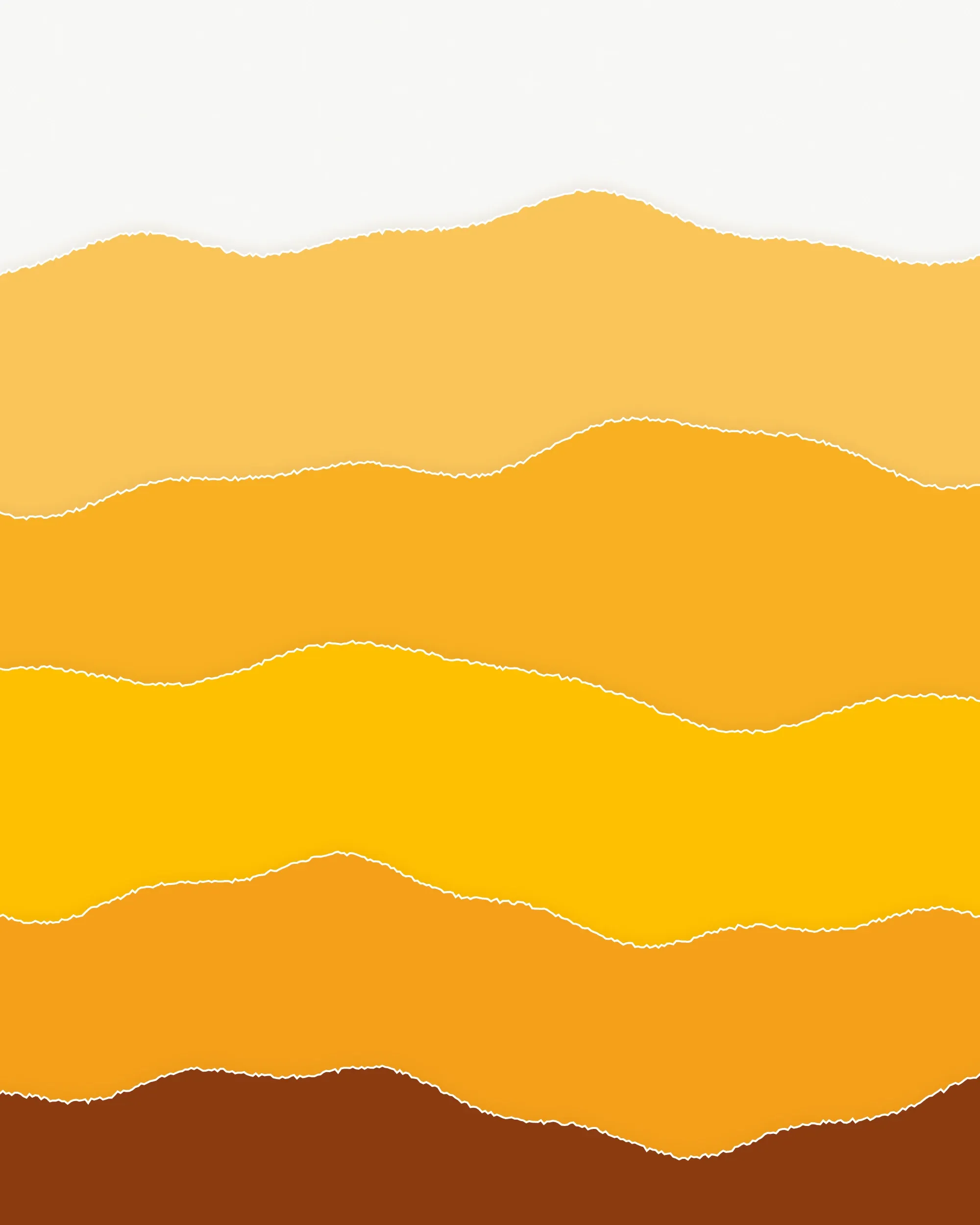 Les couches de jaune, jusqu’à l’orange brûlé