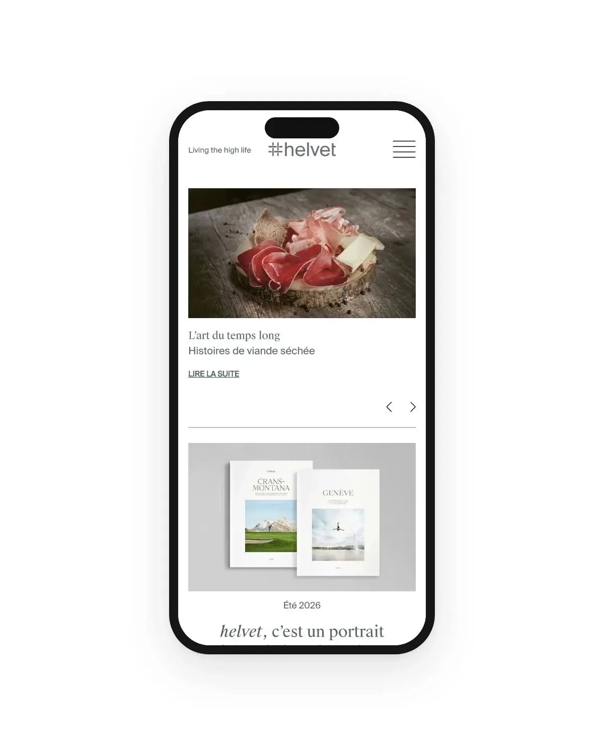 Défilement du site sur mobile