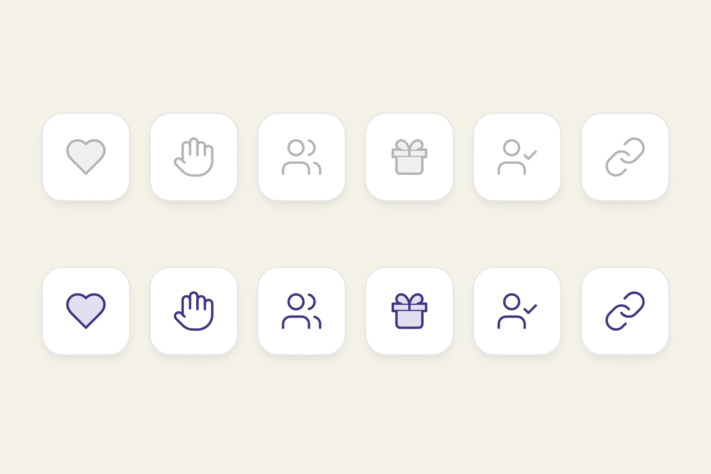 Les pictogrammes des types de contact
