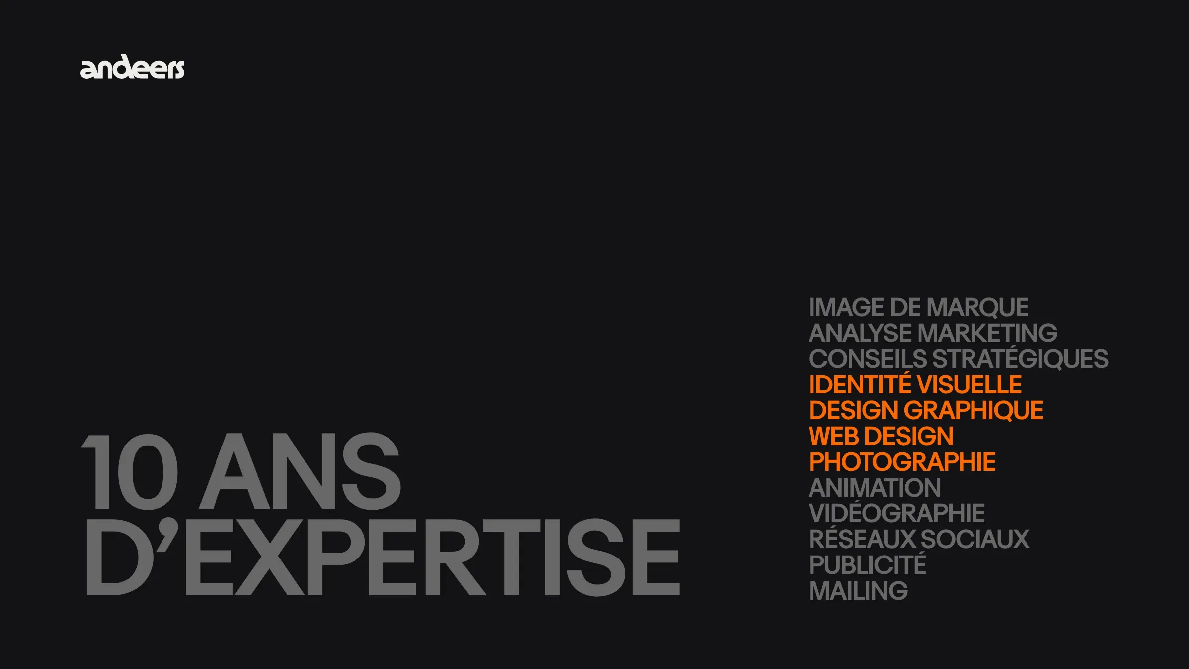 Dix ans d’expertise et la liste des disciplines, sur le noir