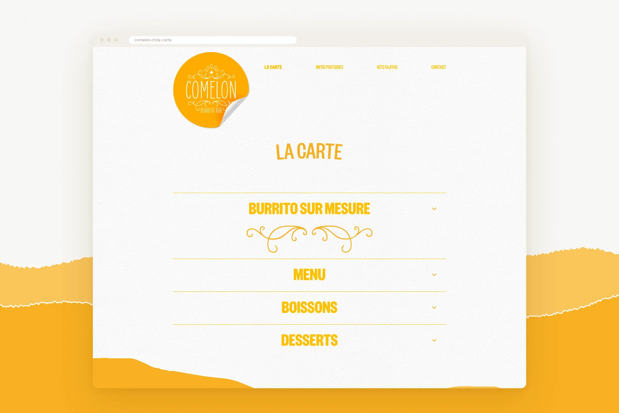 La page La carte sur ordinateur