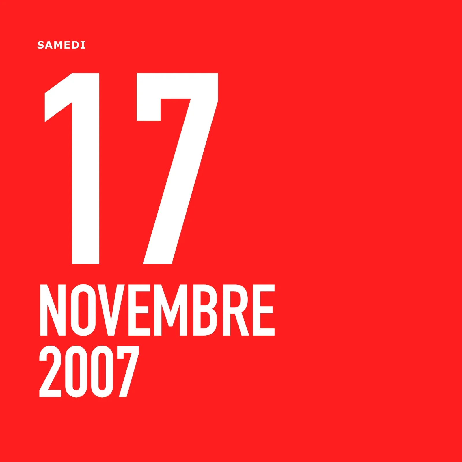 Samedi 17 novembre 2007