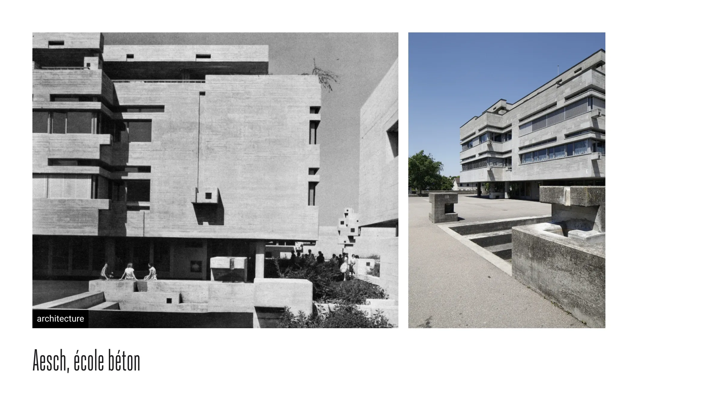 L’article « Aesch, école béton » dans la rubrique architecture