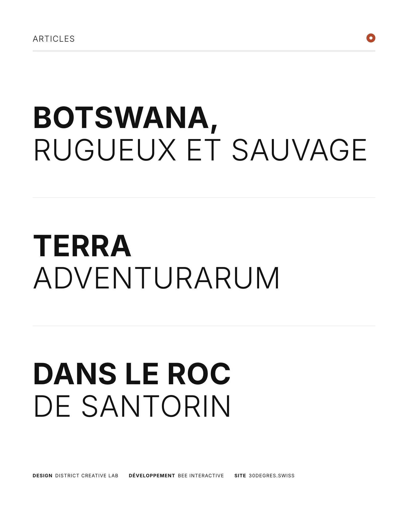 Les titres des articles