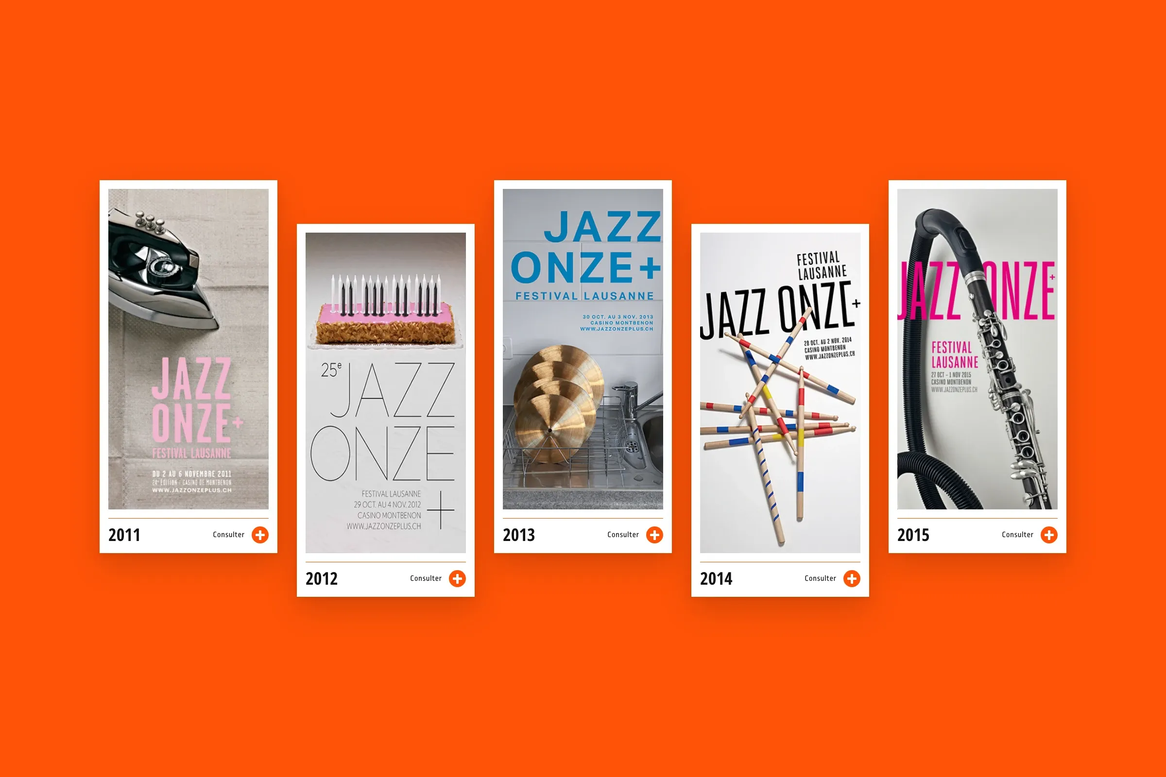 Les affiches des éditions 2011 à 2015, dans les archives du site
