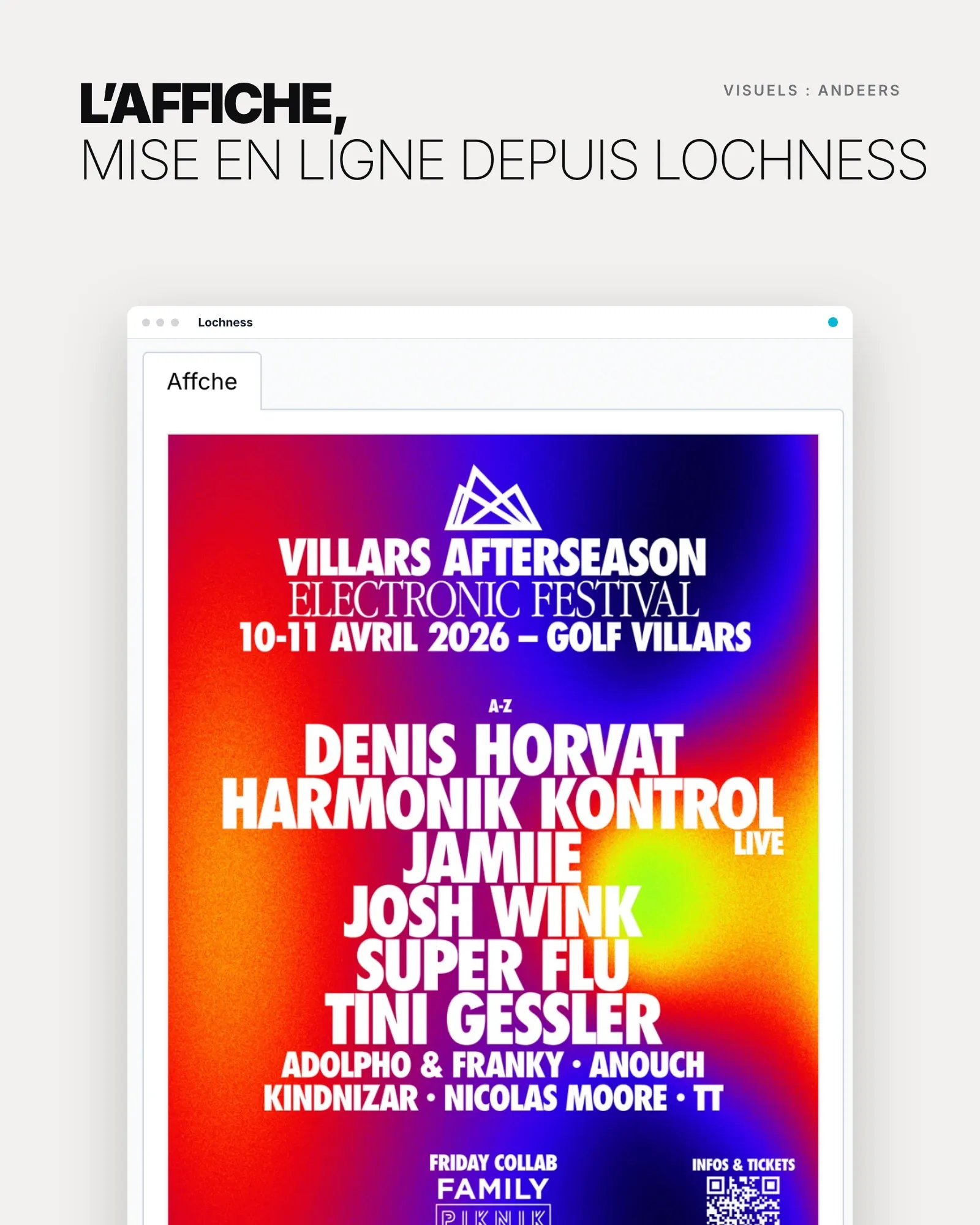 L'affiche de la Winter Edition 2026, mise en ligne depuis Lochness