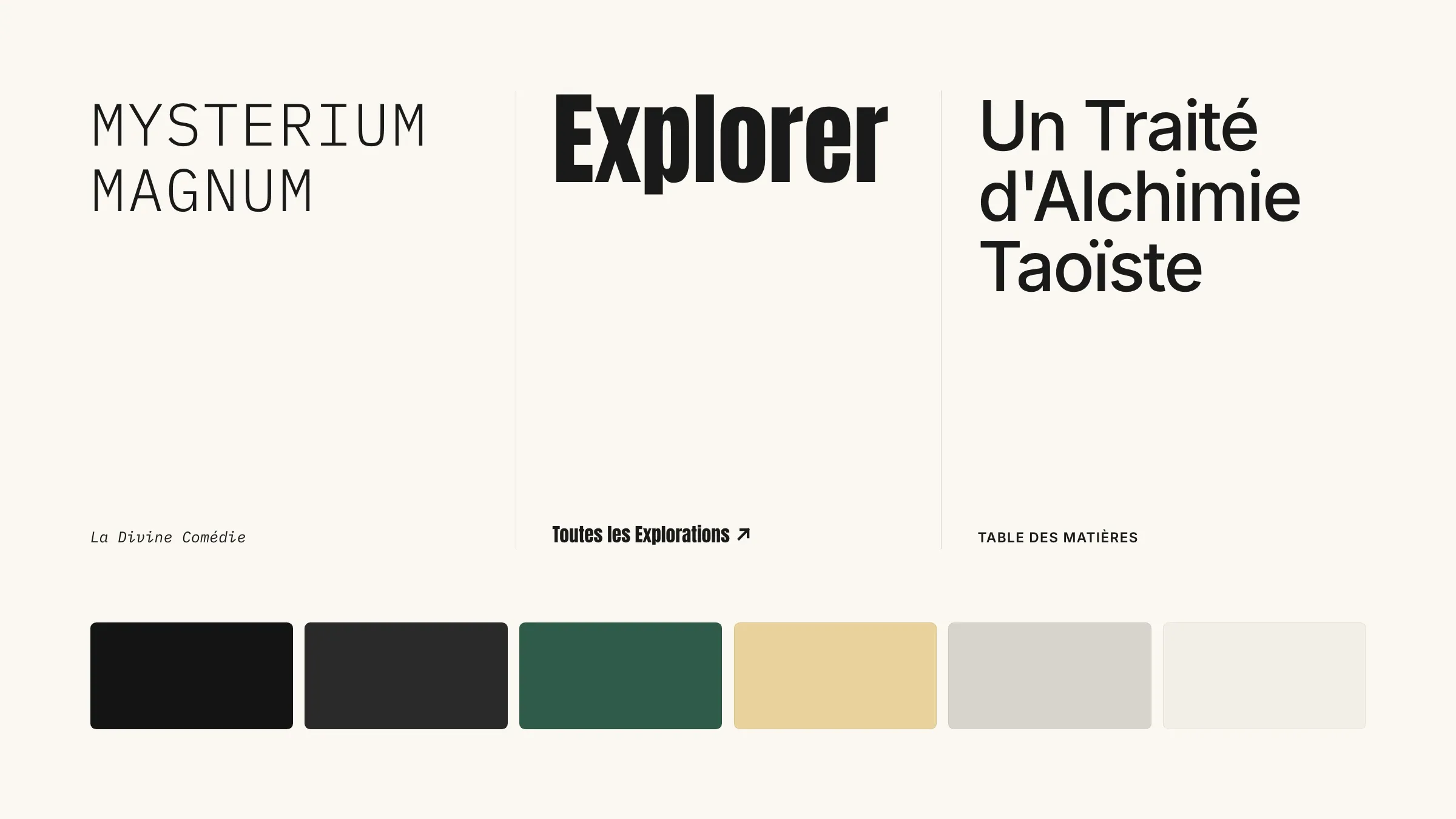GT Canon Mono, Swiss 911 et Antique Club, et la palette de Metarchive