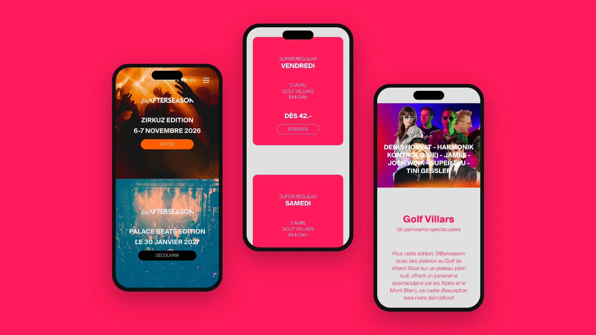 Le site sur trois mobiles