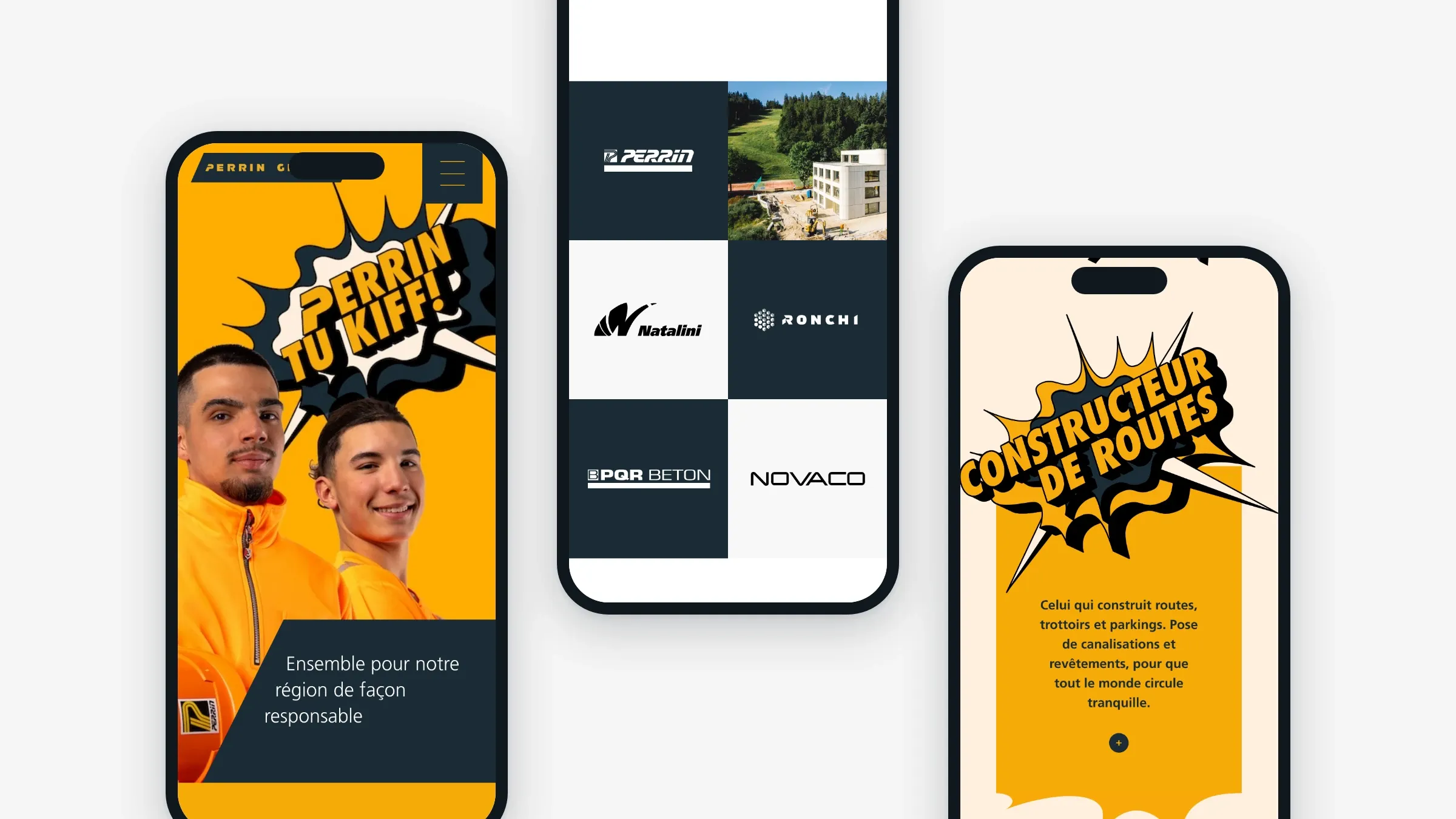 Le site sur trois mobiles