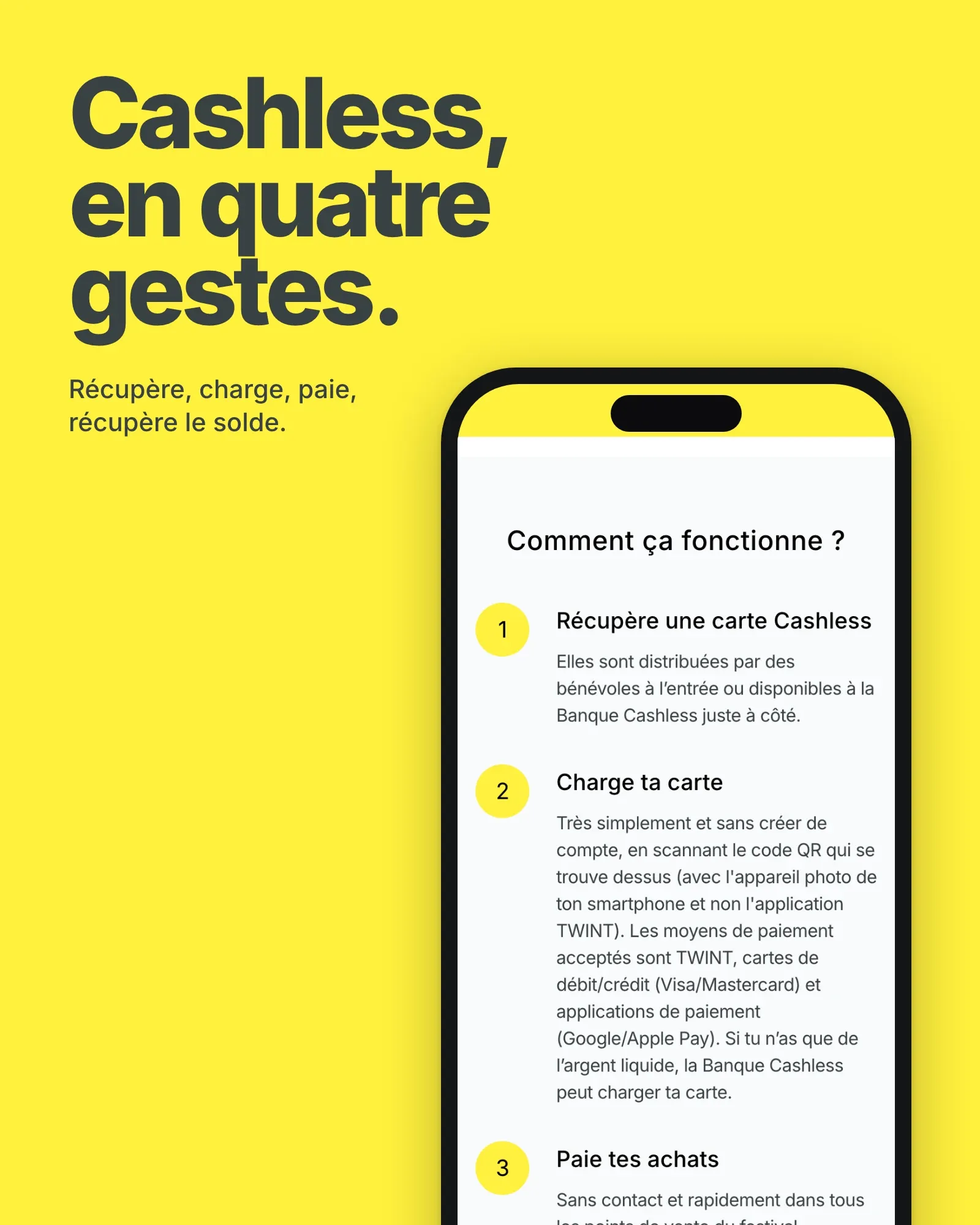 Le cashless expliqué sur mobile