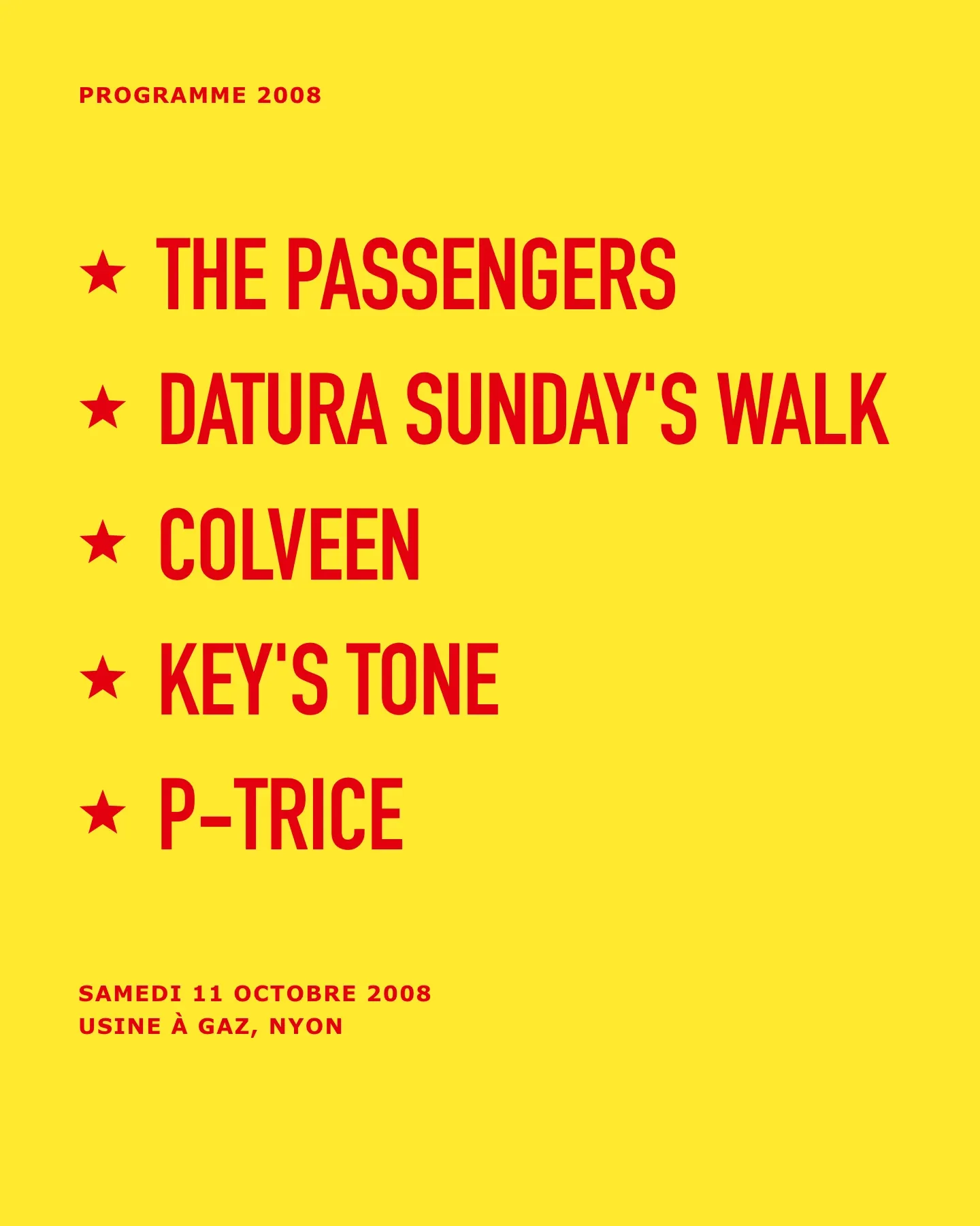 Le programme 2008
