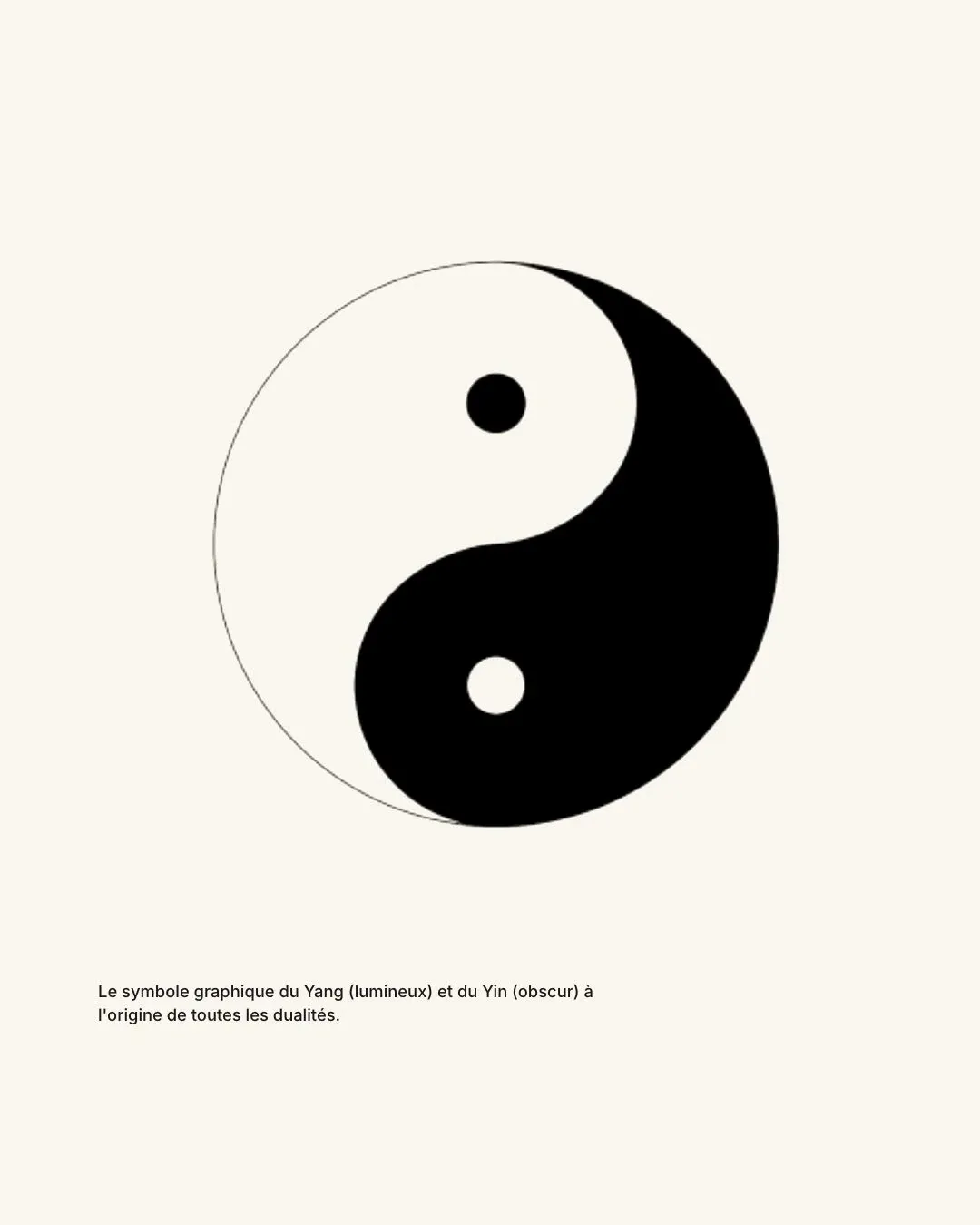 Le symbole du yin et du yang, sur le crème puis sur l’ocre des planches