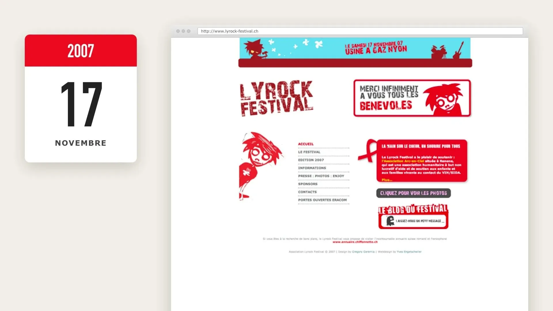 Le site de la première édition, le samedi 17 novembre 2007