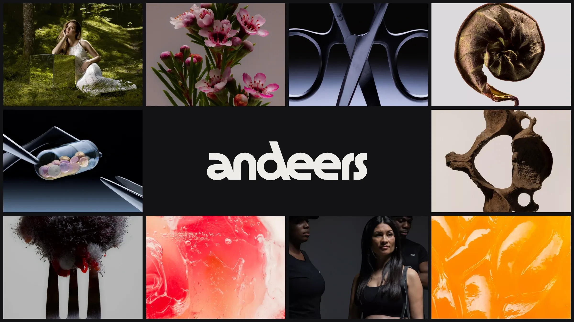 Le logo Andeers au milieu des images du laboratoire