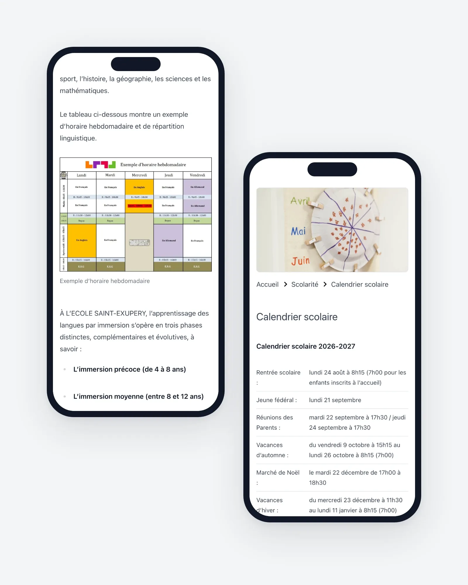 Les pages pratiques sur mobile