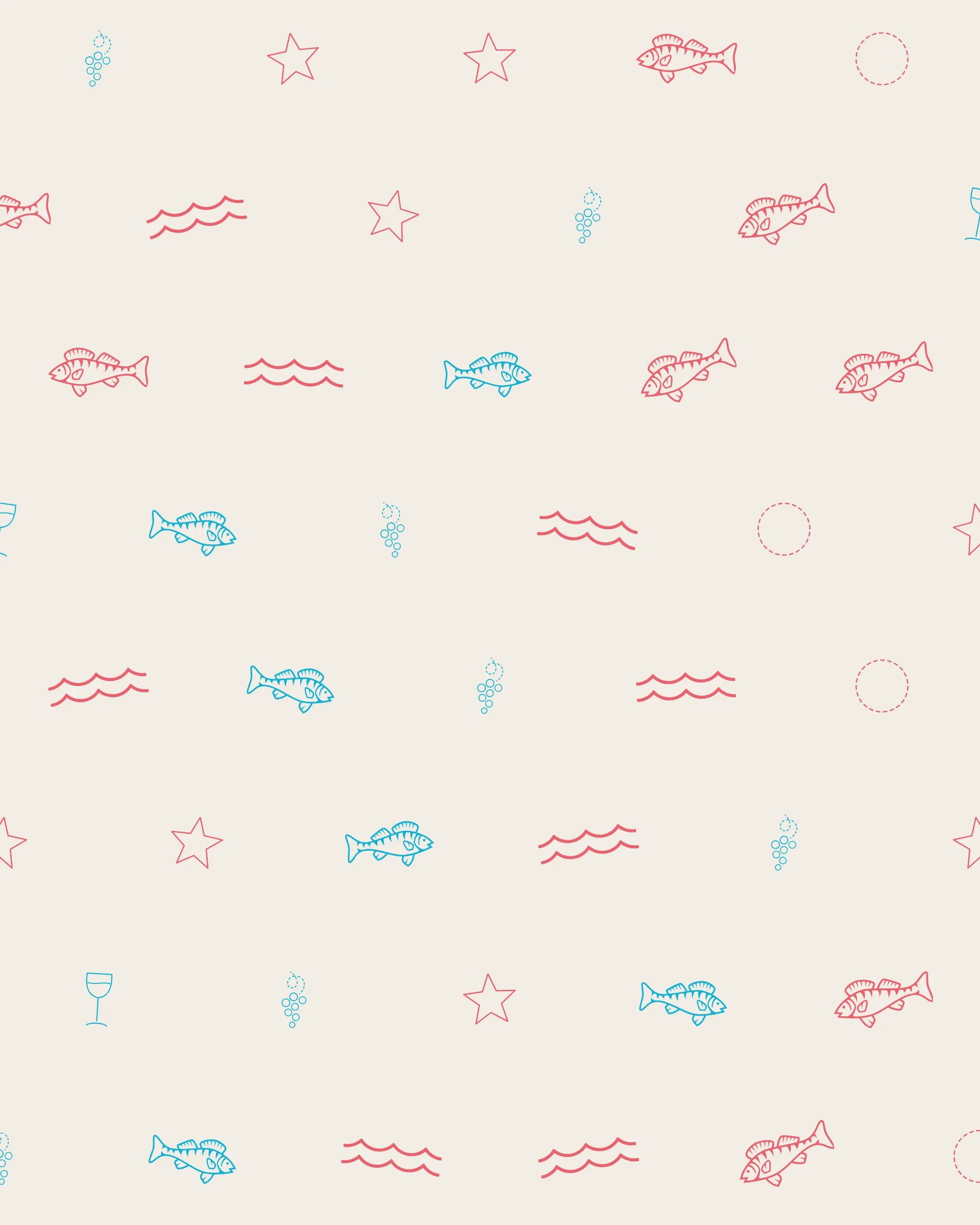 Le motif de la fête : perches, vagues, étoiles et grappes