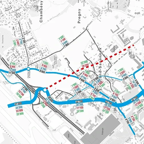 Charges de trafic autour d’une jonction