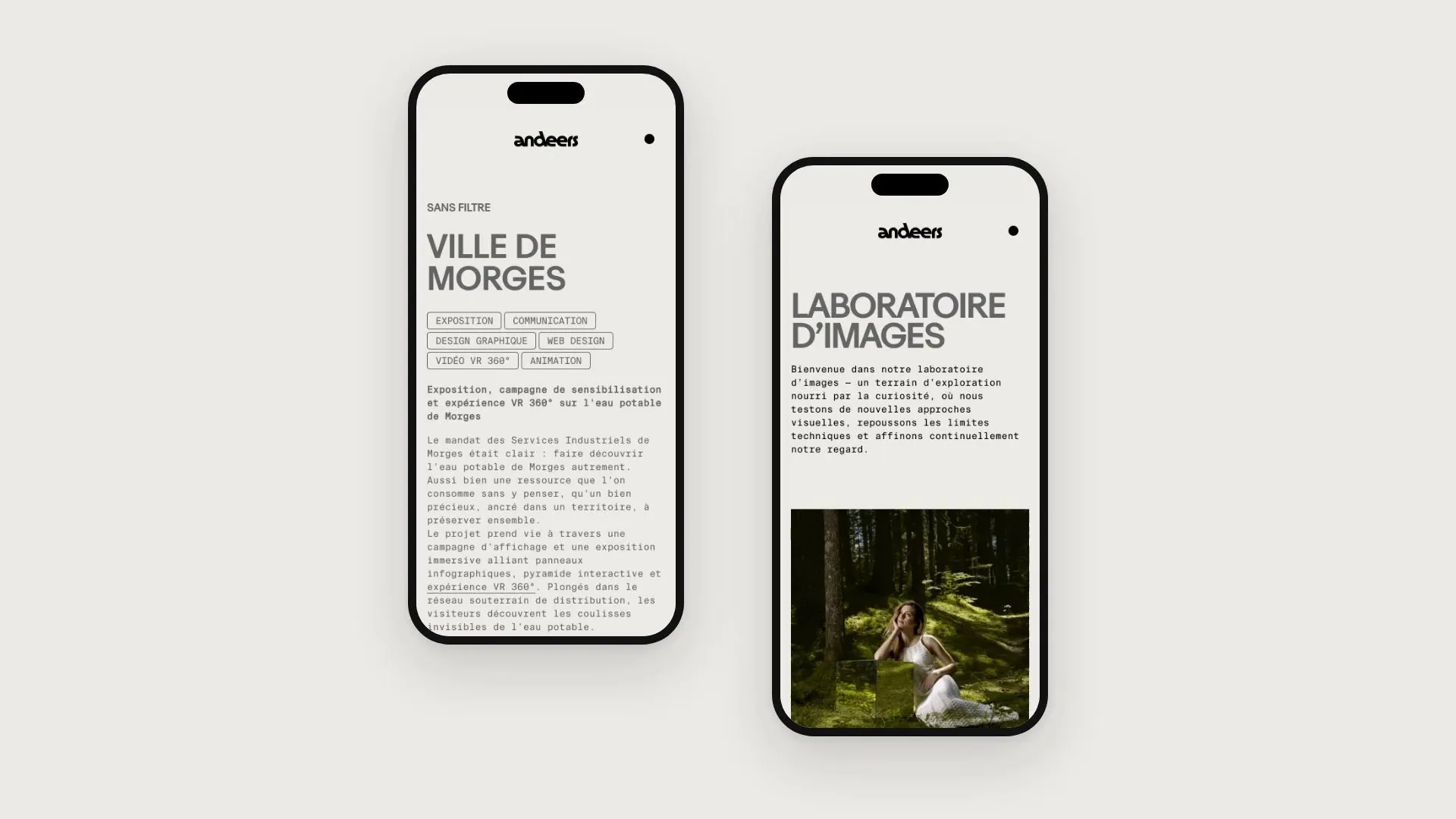 Une réalisation et le laboratoire défilent sur smartphone