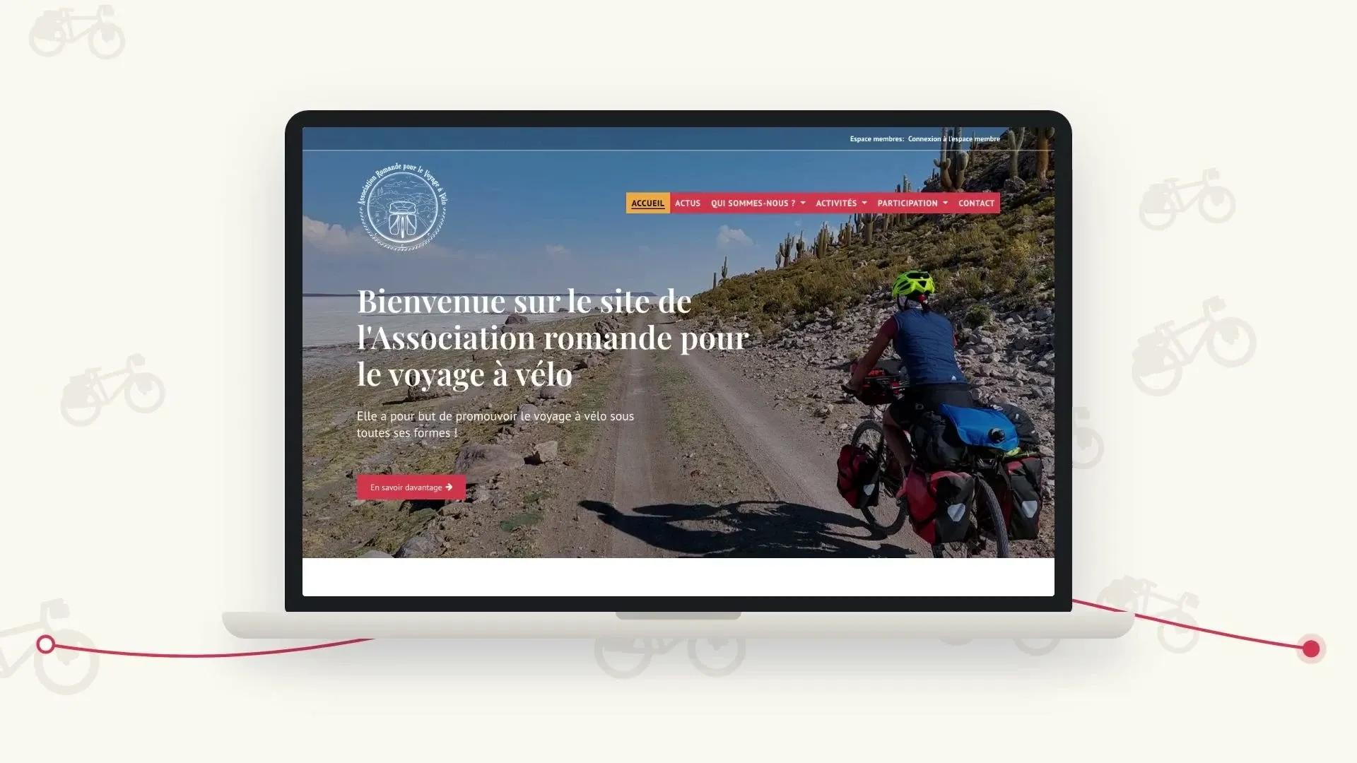 Défilement de la page d'accueil sur ordinateur