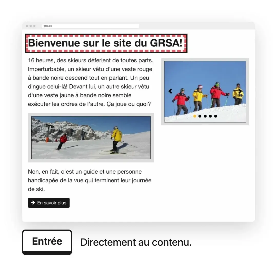 Le lien surgit à la première touche