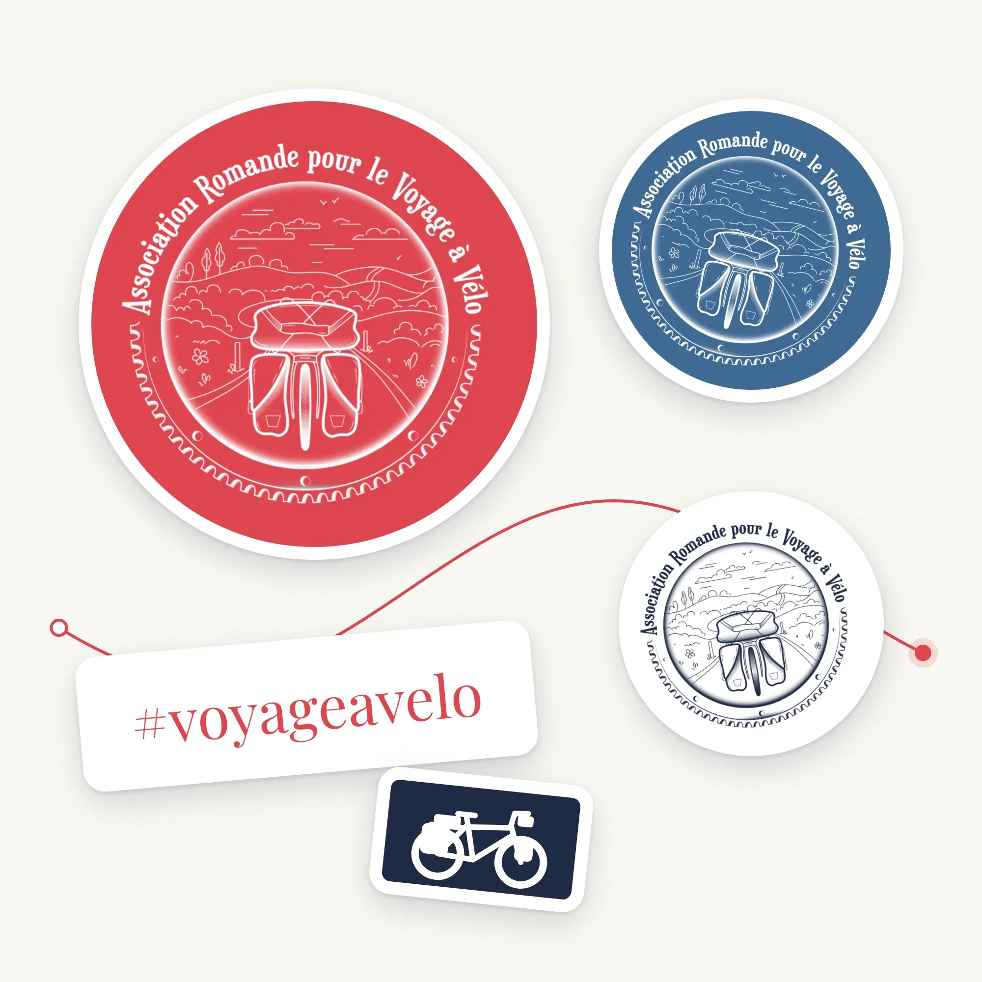 Médaillons et autocollants #voyageavelo