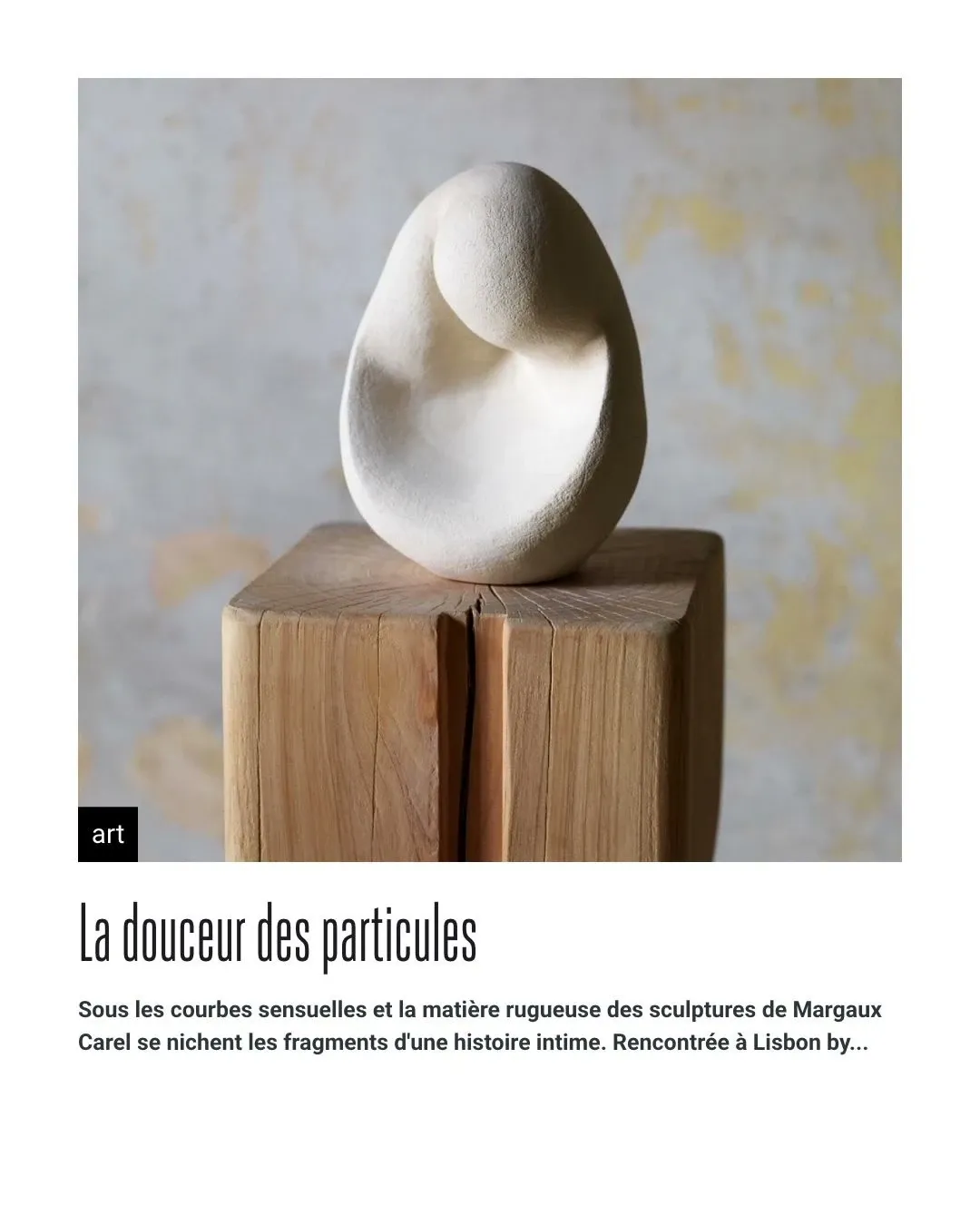 L’étiquette « art » se pose, puis le titre et le chapeau de l’article