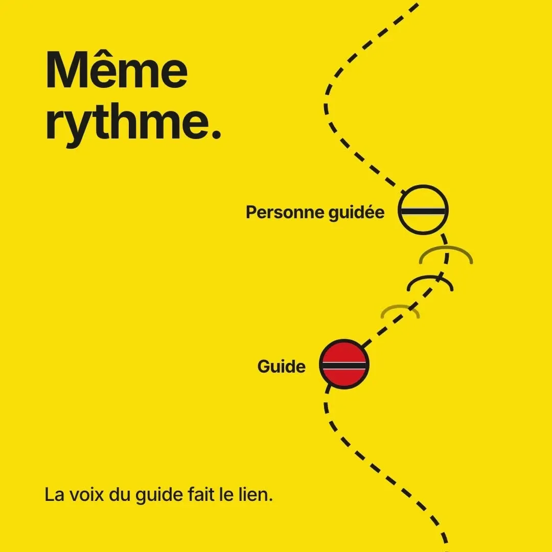 Même rythme : la voix du guide fait le lien