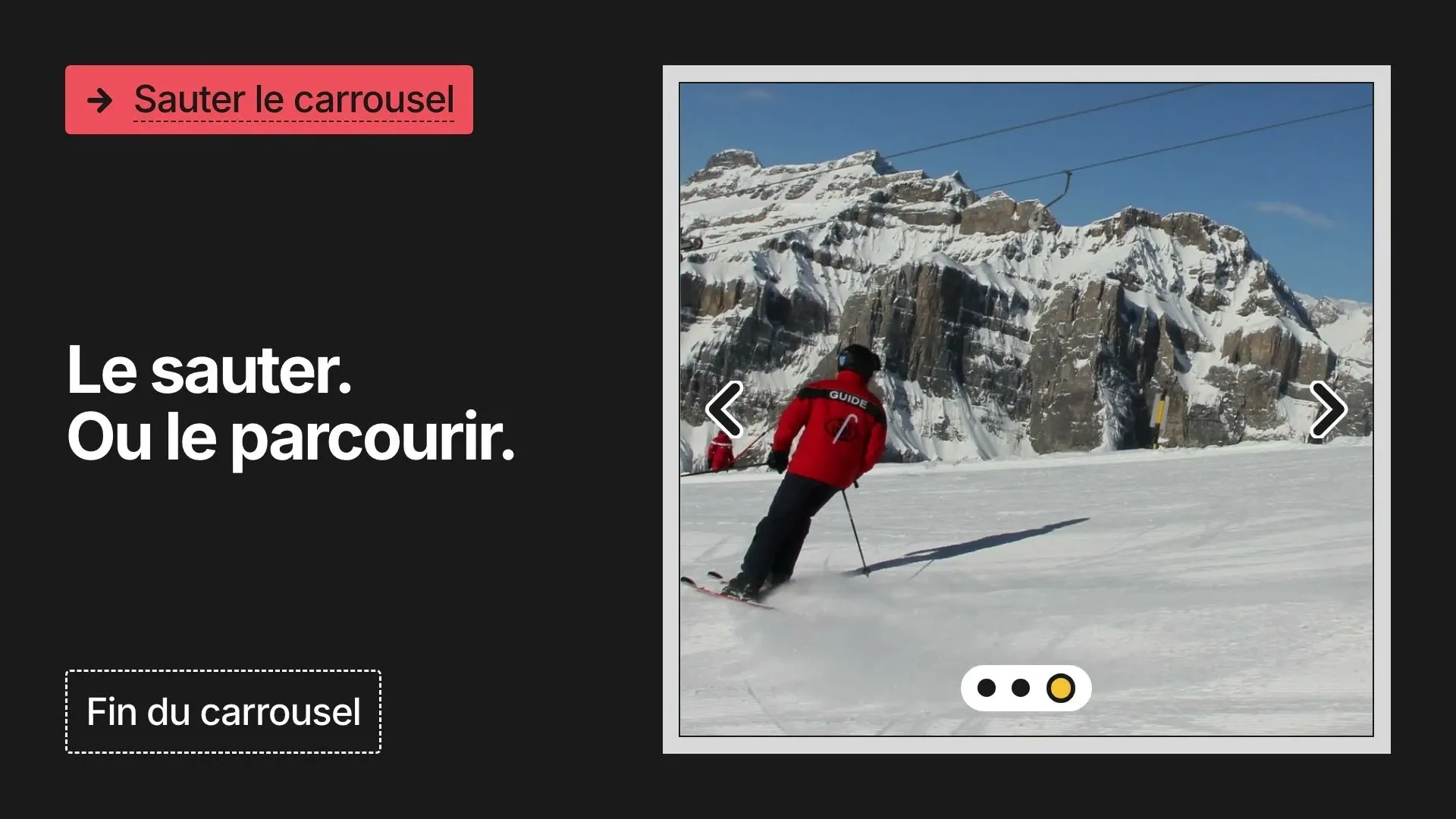 Le carrousel parcouru au clavier