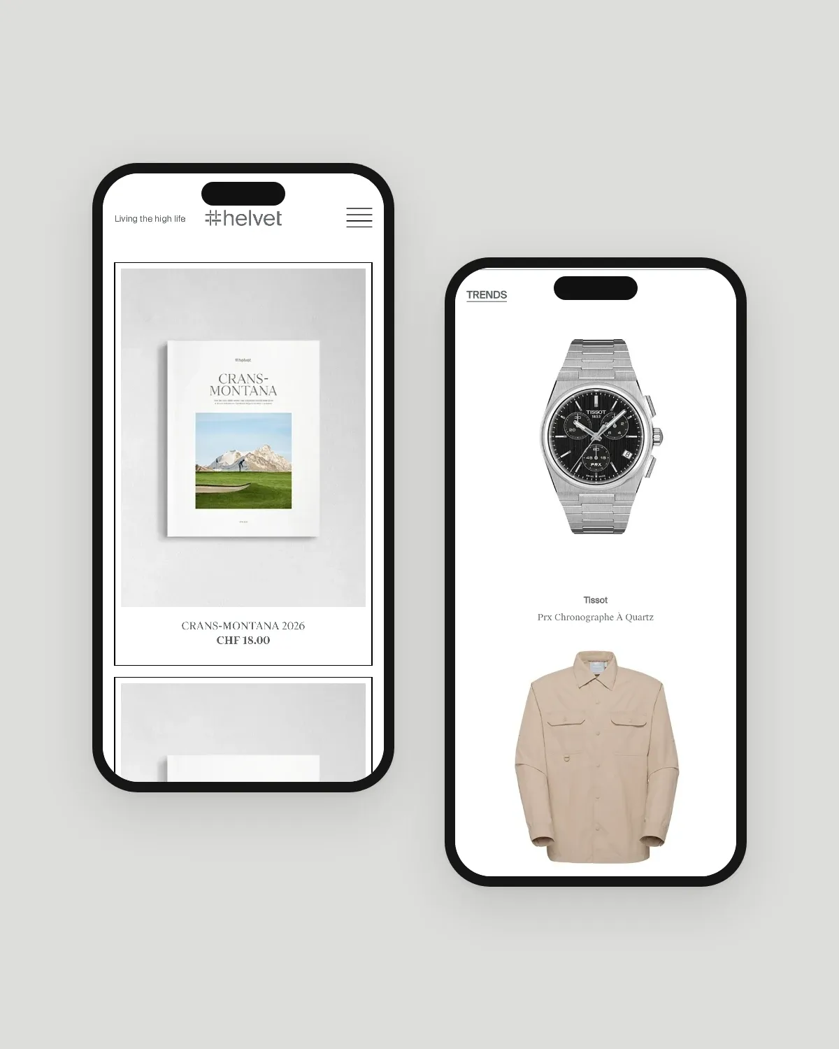La boutique sur mobile