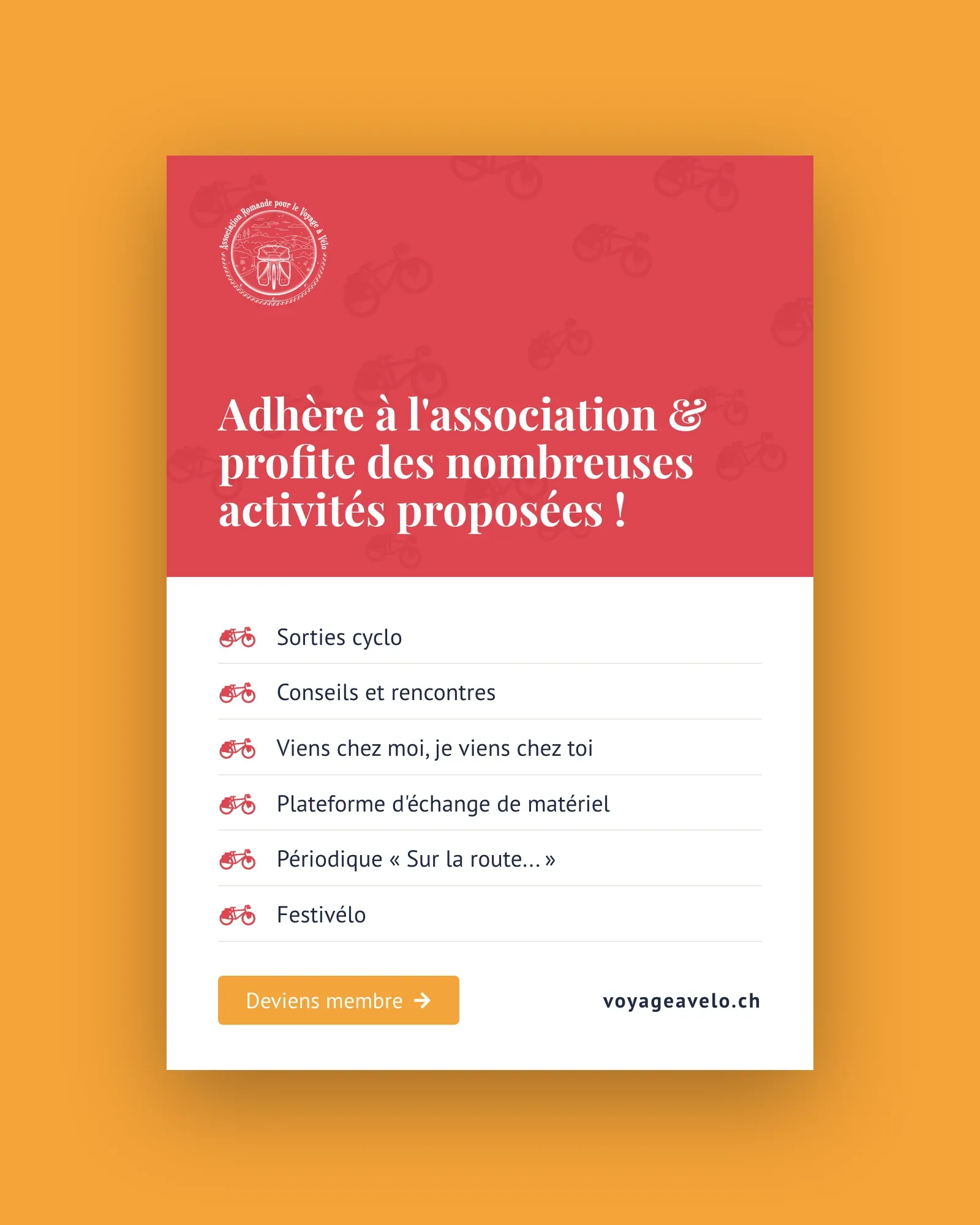 Le flyer d'adhésion