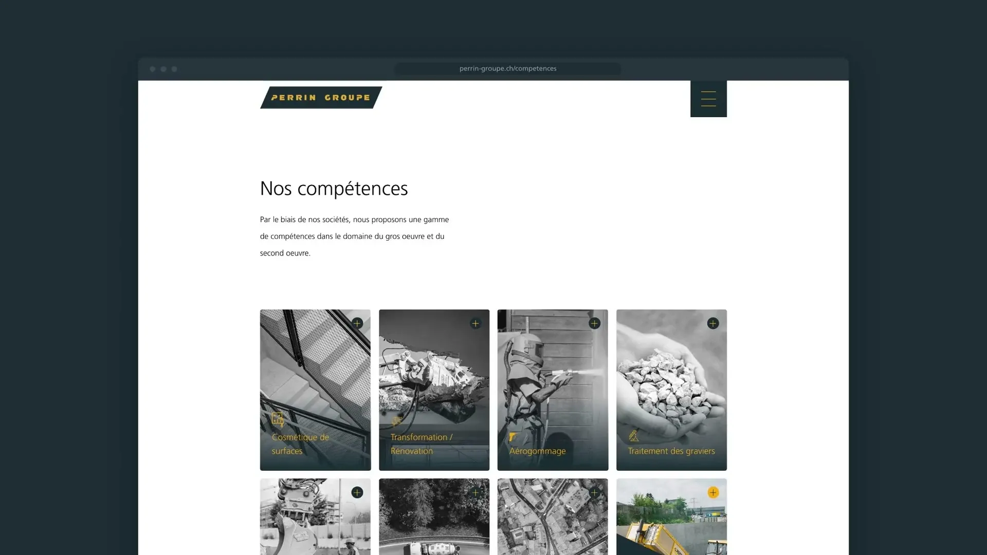 Défilement de la page des compétences