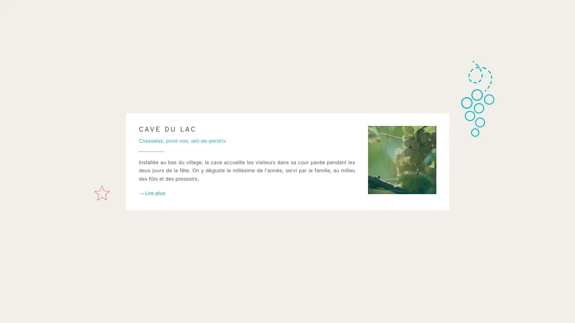 La fiche de la Cave du Lac se déplie