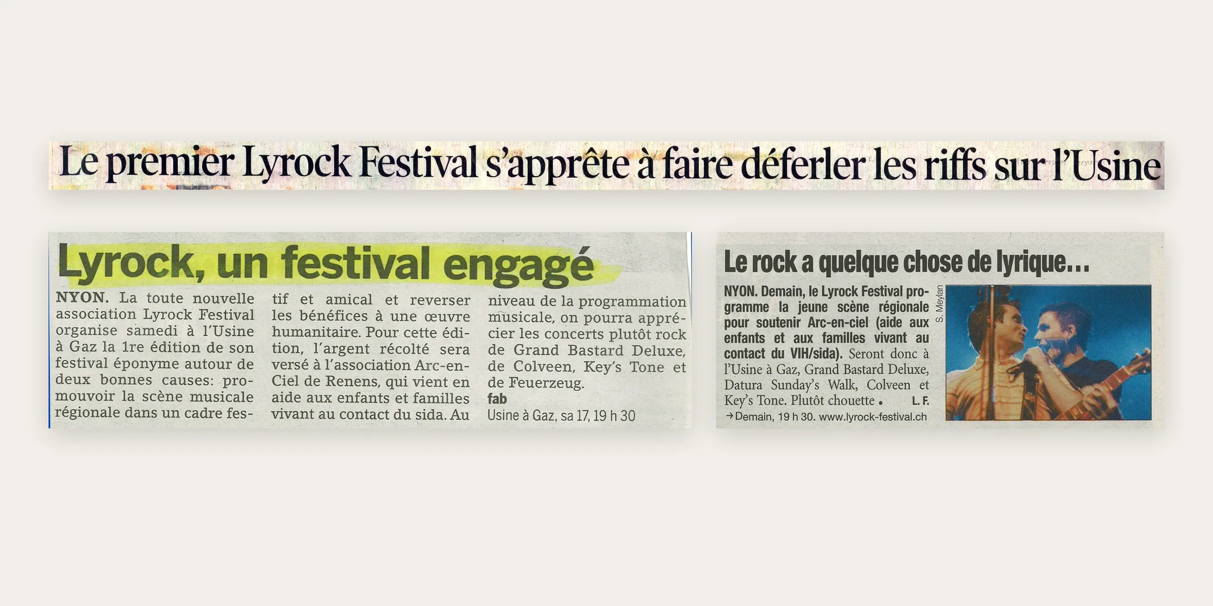 La presse locale annonce le premier Lyrock Festival