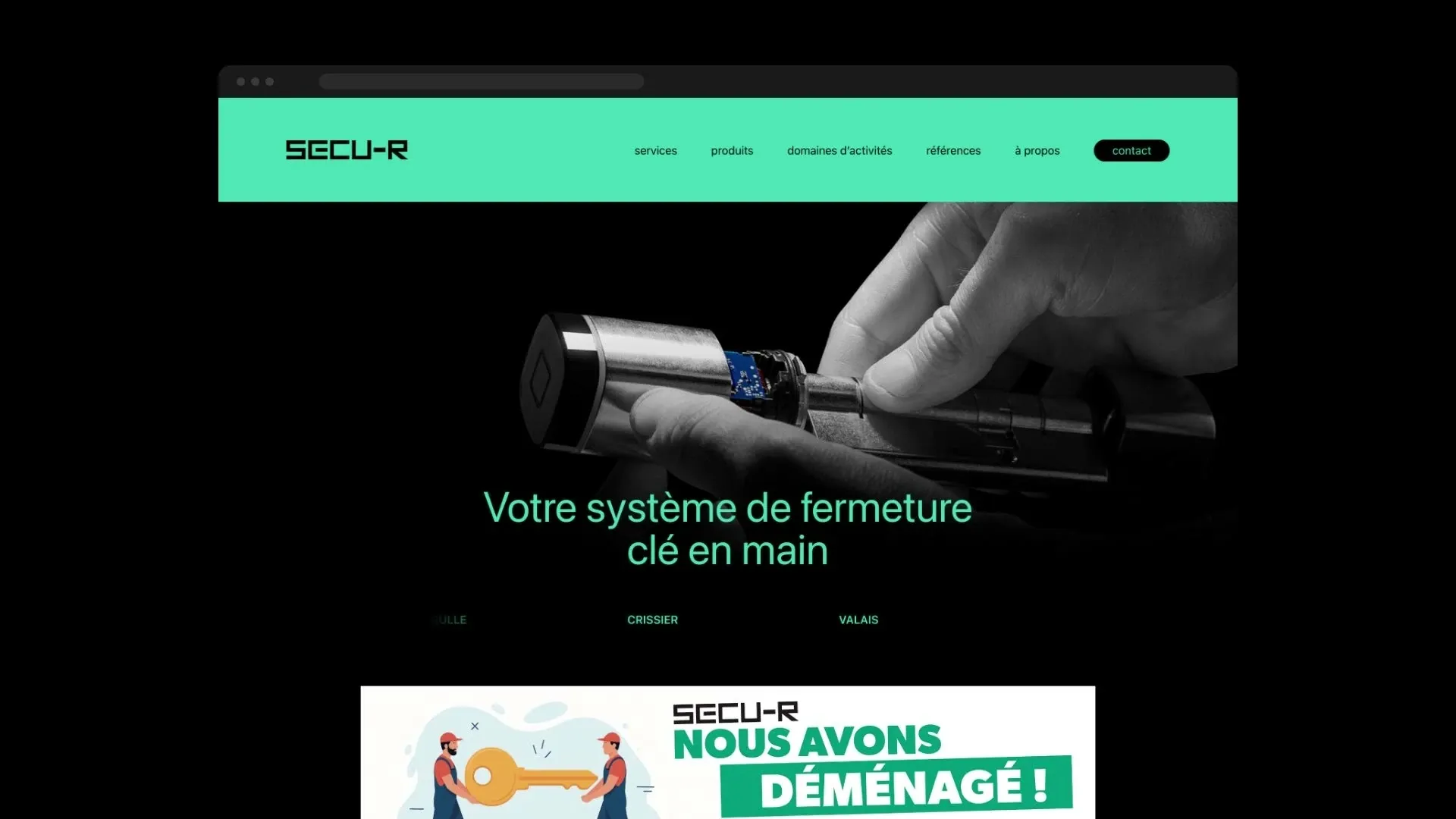 Le site qui défile, de la page d’accueil aux références