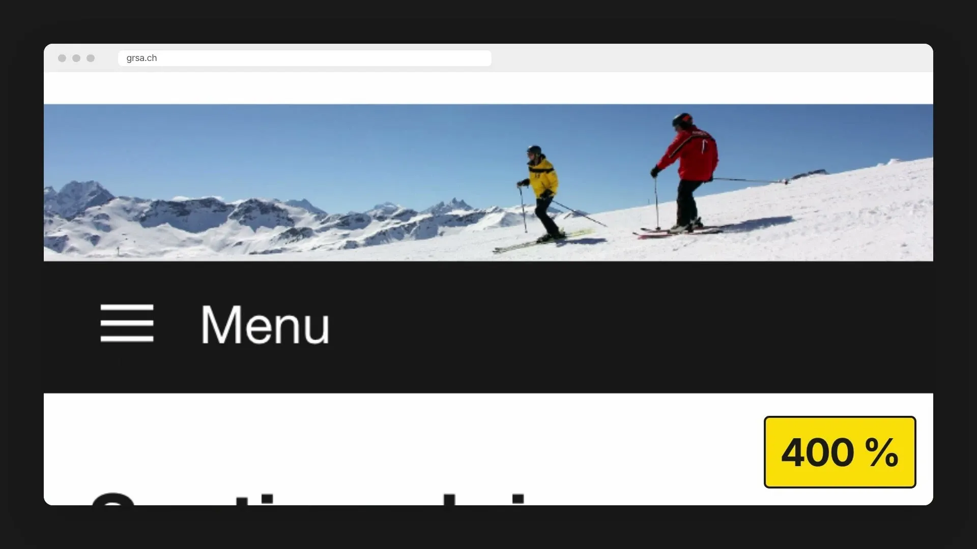 Le zoom jusqu'à 400 %