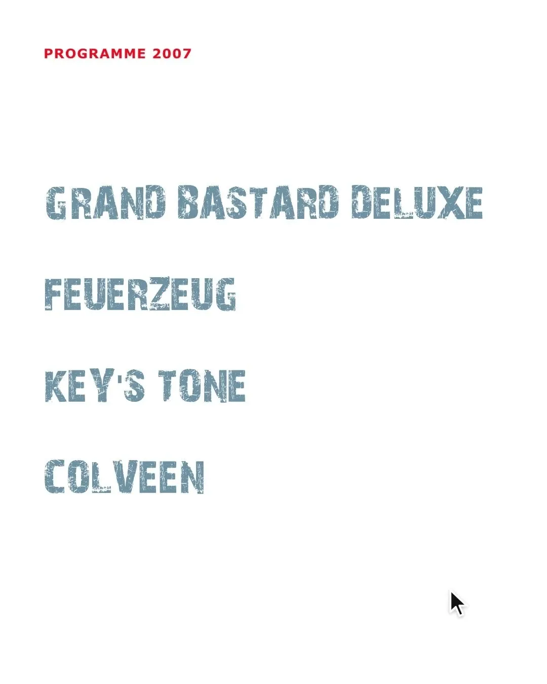 Le programme 2007 au survol