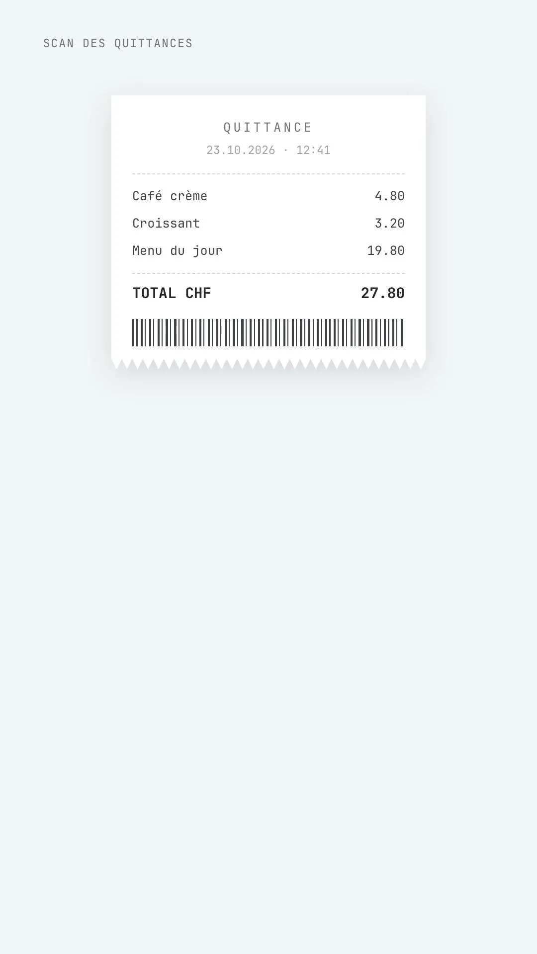 Le scan d'une quittance sur mobile