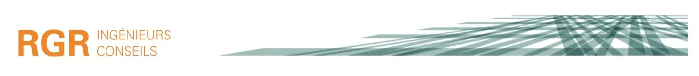 Le logotype RGR Ingénieurs Conseils et ses lignes de trafic